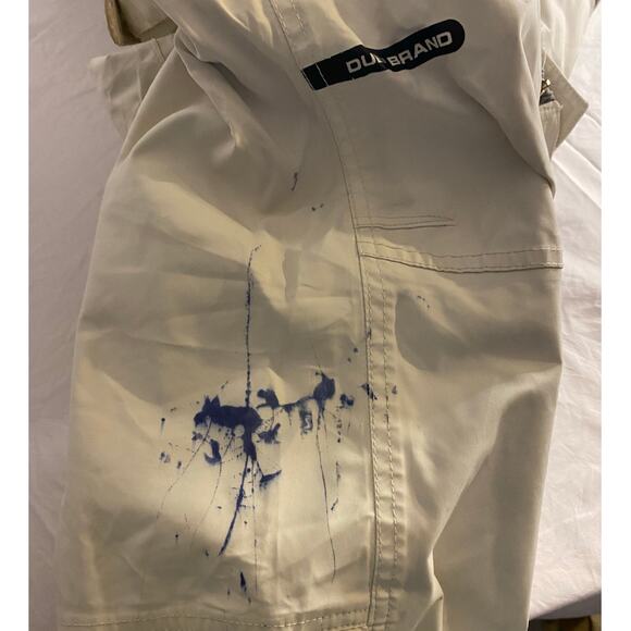 Y2K Snowboard Ski Cargo Pants Cream White Dub Brand Weathergear XL - Picture 4 of 8